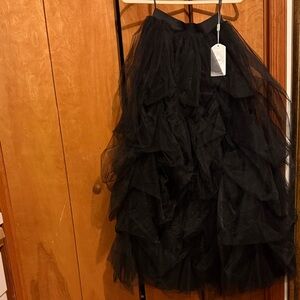 Skirt Elegant Black Tulle A-Line Skirt